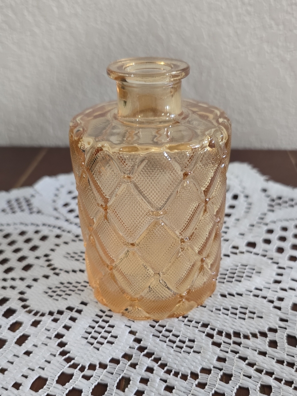 Vintage-Style Amber Glass Decorative Vase - Home Accents
